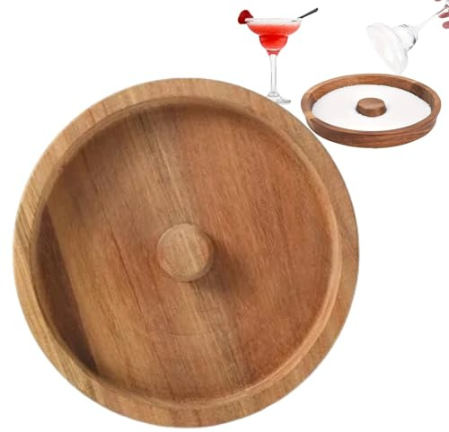 1PCS Margarita Salt Rimmer for Cocktails,Margarita Salt Tajin Glass Rimmer,Margarita Salt and Sugar Rimmer,Wood Cocktail Rimmer,Portable Sugar Rimmer,Margarita Salt Cocktail Garnish Bar Accessories