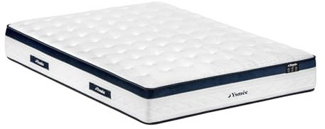 Vente-unique-Colchón 160 x 200 cm muelles ensacados 5 Zonas Funda refrescante 28cm de Grosor - KOROVOU de YSMÉE
