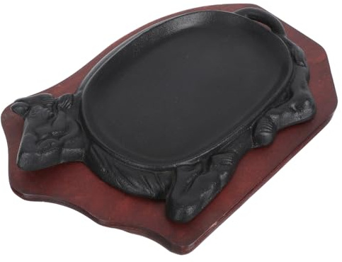 Ipetboom Piastra in Ghisa per Bistecca Forma Bue Antiaderente e Resistente con Base in Protettiva Piastra Teppanyaki per e Barbecue Distribuzione Uniforme del Calore