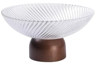 UALXPAO Insalatiera in cristallo Piatti for snack di frutta, piatti for caramelle in vetro con piedini alti, decorazione for tavolo da caffè(Transparent)