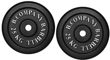 Bad Company Hantelskivor av gjutjärn I Viktskivor 30/31 mm för hantelträning I 50 kg (2 x 25 kg)