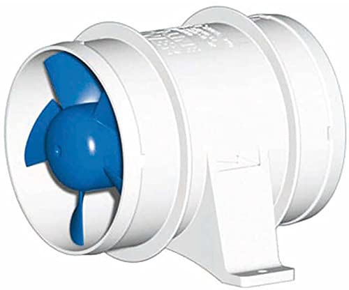 Rule In Line Marine Bilge Blower, Slip On Connections, Efficient and Quiet High Volume Air Flow, 3 inch (140-24V)