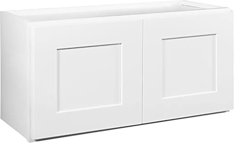 Design House Brookings Shaker Unassembled Bridge Wall Kitchen Cabinet W3015, 30 W x 12 D x 15 H, Painted White with Sherwin Williams®, Solid Wood – Design House, 561639