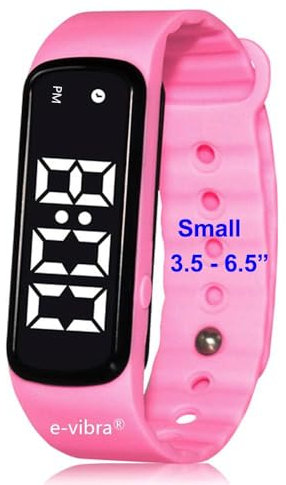 e-vibra Orologio da allenamento con vasino, silenzioso, con timer e 12 allarmi giornalieri (rosa)