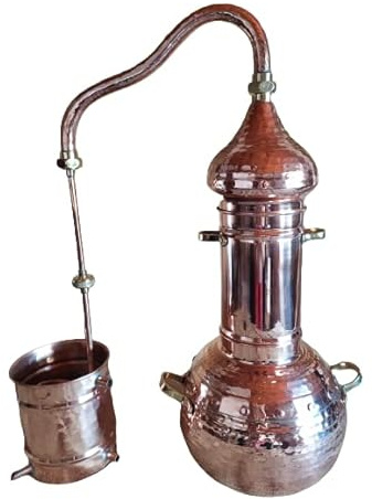 Distillatore di rame con colonna indipendente. Speciale per distillare piante (1,5 litri)