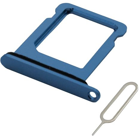 MMOBIEL SIM-Kartenhalter Kompatibel mit iPhone 13 mini - SIM-Tray - SIM-Kartensteckplatz - SIM-Kartenhalter Ersatz - Inkl. SIM-Nadel und wasserdichtem Gummiring - Blau
