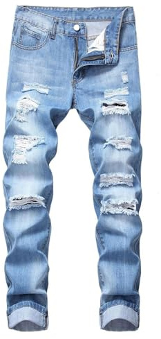 BGFIPAJG Mens Jeans 34 Waist 32 Leg Ripped Mens Black Ripped Jeans Stretch Jeans for Men UK Regular Fit Mens Jeans 34 Waist 32 Leg Regular Fit Mens Jeans 36 Waist 30 Leg Stretch