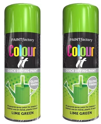 PNJB Lime Green All Purpose Aerosol Spray Paint, Quick Drying Spray, Versatile, Fast Dry And Excellent Coverage For Metal, Wood, Plastic, 400ML (2PCS)