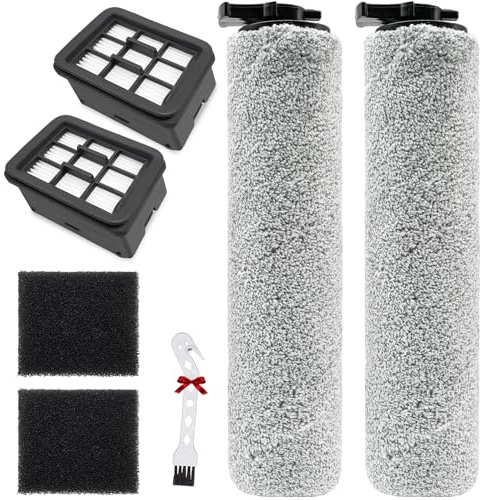 KiimSin Hauptbürste Zubehör set für BISSELL CrossWave HF3 3598N Nass- und Trockensauger Ersatzteile, 2 Bürstenrolle + 2 HEPA Filter + 1 Reinigungsbürste