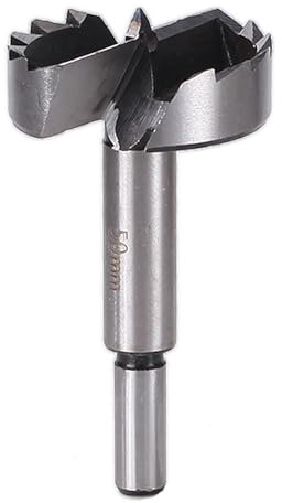 Forstner Foret Forstner denté avec tige ronde pour bois, trou de branche, trou de charnière, pot, panneau de particules, panneaux de fibres (Ø 50 mm)