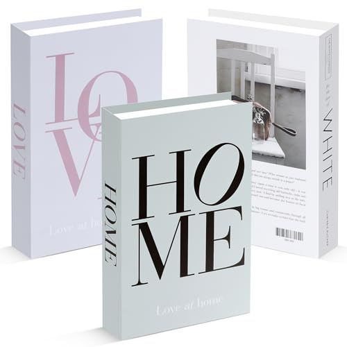 Libros Decorativos Falsos Juego de 3 Plegables de Decoración de Interiores Libro Decorativo Libro Caja Decoracion para Estanteria Mesa de Café Decoración del Hogar (Home)