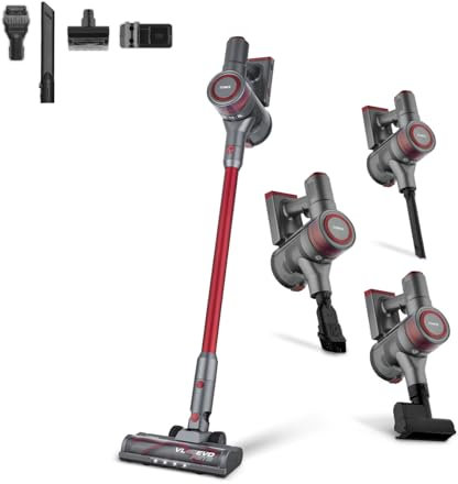 Tower T513014 VL40 Pro 3-in-1 Cordless Vacuum Cleaner with Cyclonic Suction, Turbo Pet and Upholstery Brush, Handheld Function, 1L Capacity, 22.2V, Red