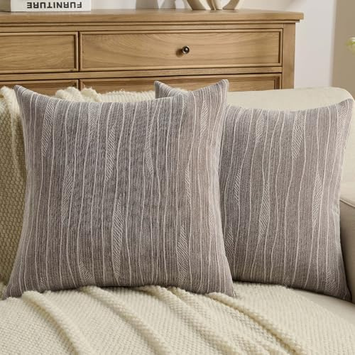 CYCMACO Fodera Per Cuscino Decorativa 60x60, 2 Pezzi Copricuscini Per Soggiorno Camera Da Letto, Morbido Copricuscini Cuscino Moderne, Copricuscino Con Cerniera Invisibile, Teñido Café
