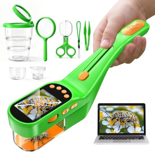 Acoath Microscope for Kids, Bug Catcher, 2.4 Screen Bug Catching Kit