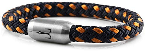 Fischers Fritze Armband Segeltau Makrele marineblau orange - Handgemacht im Geschenkkarton I Maritim & Wasserfest (24)