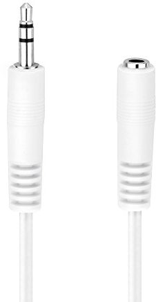HDSupply AC016-015 Audio Stereo Verlängerungskabel 3,5mm Stecker auf 3,5mm Buchse, Ultra Slim Design, 1,50m, weiß
