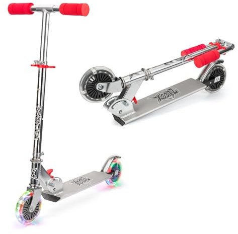 Xootz Kids Light Up Folding Scooter with Adjustable Handle Bars and LED Wheels