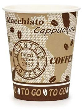 Lot de 75 gobelets en carton pour café à emporter - Capacité : 200 ml - Beau design.