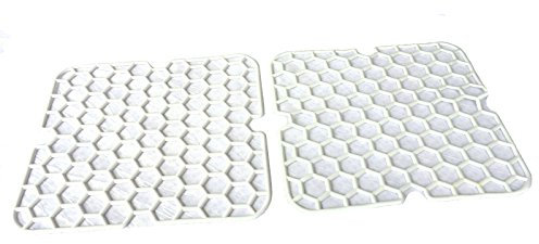 K&B Vertrieb Spülbecken Einlage eckig weich 28cm 2 Stück Spülbeckeneinlage Spüleinlage Spülbeckenmatte Spüle Einlage Gitter 059 (weiß)