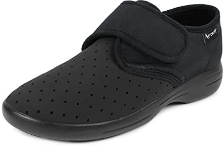 Aerosoft Scarpa Bassa Stretch 10 Donna Uomo Antiscivolo Chiusura a Strappo Plantare Estraibile (Nero, 36)