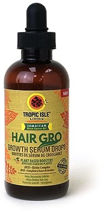 Tropic Isle Living Hair Gro Serum Drops 4oz/ 118ml | For Nourishing Treatment and Softening the Hair, Help Moisturize and Strengthen Hair, Paraben Free, Sulfate Free