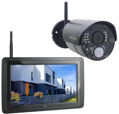 ELRO CZ40RIPS Kit de caméra de Surveillance sans Fil Full HD 1080p avec écran 7 et Application