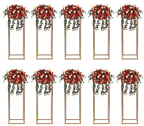 10 supporti per fiori per matrimoni, centrotavola, 80 cm, in metallo, supporto per fiori in metallo, motivo geometrico, colonna di fiori per decorazioni per la casa, soggiorno, feste