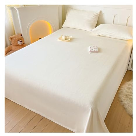 Winter Bettlaken Warm Thermo Fleece Betttuch Kuschelig Weich Flauschig Laken Leintuch Haustuch Mikrofaser ohne Gummizug vielen Größen und Farben (Color : White, Size : 160x230cm)