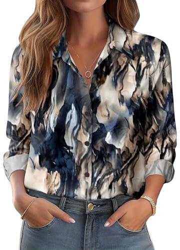 Zeagoo Womens Clothes Long Sleeve Button Downs Shirt Dressy Casual Blouse