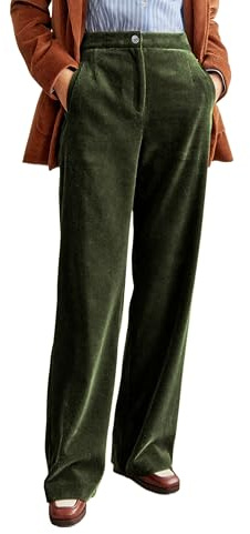 LifeShe Pantalones de Pana para Mujer, Cintura elástica, Pierna Recta, Casual, elásticos, Holgados, Pantalones Largos Estilo Novio, Verde, Medium