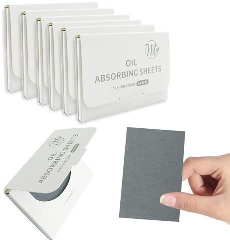 Natural Face Oil Blotting Paper -Bamboo Charcoal 600 Counts, Easy Dispensing Oil Absorbing Sheets, Premium Handy Facial Blotting Papers - Face Skin Care or Beauty Make Up Must Have (White-Bamboo)