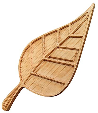 Hscjymnd 1 PCS Vassoio per Salumi A Forma di Foglia Vassoio per Alimenti in Legno per Formaggio per L'Ornamento 'Aperitivo