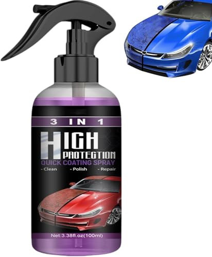 Shine Nexa 3-in-1 Car Coating Spray - High Protection Scratch Remover, Keramikpolitur und Rostlöser, Nano-Autospray, wasserloser Reiniger mit hydrophobem Glanzfinish (1 Stück)