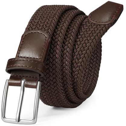 JasGood Ceinture en tissu élastique tressée pour homme - 3 cm