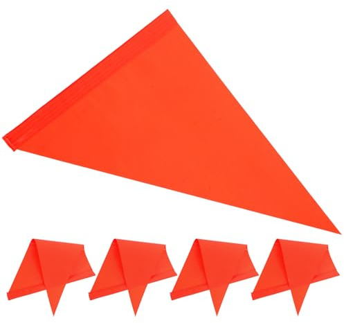 CHILDWEET 5pcs Bike Safety Flags Triangular Orange Pennants for Scooters and Trailers High Visibility Replacement Safety Flags for Cycling Accessories