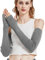 Novawo Frauen Winter Armstulpen Halbhandschuhe gestrickt lange fingerlose Handschuhe