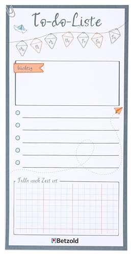 Betzold - Abreißblock, To-do-Liste, 60 Seiten - Alltagshilfe Planer Organizer