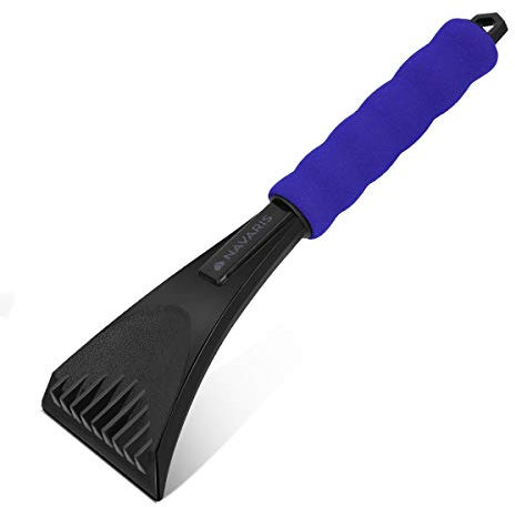 Navaris Eiskratzer für Auto Fensterscheiben - 29 x 10cm - Eisschaber Kratzer mit ergonomischem Griff - Schneekratzer Autoscheiben - Schaber in Blau