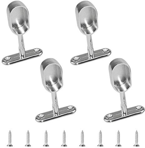 Increway - Juego de 4 soportes de barra de armario ovalados de aleación de zinc para armario en el dormitorio y el baño