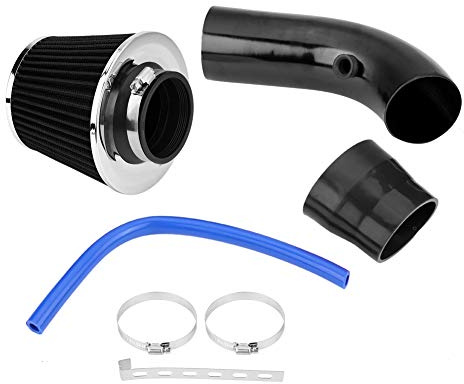 Filtre à air sport universel, 76 mm 3 pouces, système d’admission en fibre de carbone avec tuyau, kit de filtre à air pour voiture, refroidissement par air