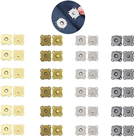 Rtinle 24 Stück Magnetische Knöpfe,14mm Magnetische Knöpfe,DIY Magnetknopf,Für Taschen, Nähen, Handwerk, Handtaschen, Kleidung
