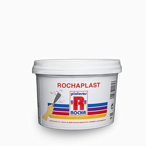 ROCHAPLAST, Plaste en pasta para relleno de madera, yeso y pequeñas grietas y agujeros. Fácil lijado y sin mermas, Característico, Plaste, 500 gr