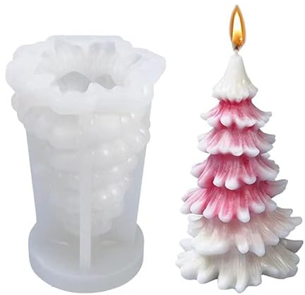 Moule à bougie en silicone 3D moule à bougie arbre de Noël en forme de bougie Bougies Moule en silicone Bougies Bougies Bougies Moulage en silicone Bougies Moule de Noël