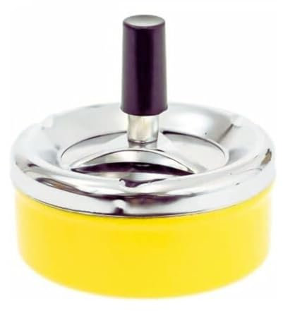 OrionMart Posacenere rotante da tavolo in acciaio inox con coperchio, antivento e inodore, per casa e all'aperto