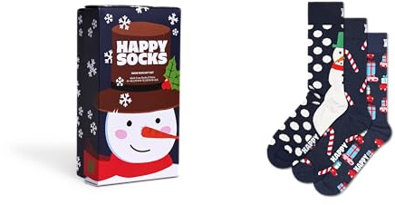 Happy Socks Crew Socken - Schneemann & Zuckerstange - 3er-Geschenkbox-Set - 41-46