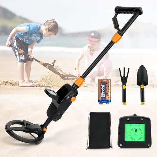 Metalldetektor für Kinder, Sunowl Metalldetektor Kinder mit LCD und Tonanzeige, Hochempfindlicher Metalldetektor mit Wasserdichter Suchspule, Kinder Metalldetektor für Kinder zur Metallsuche