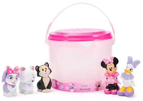 Disney Store Official, Lot de 5 Figurines et 1 Seau pour Le Bain Minnie
