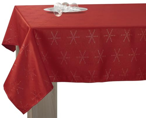Lurex - Mantel de fácil Cuidado, Color Burdeos Plateado, rectángulo, 150 x 200 cm