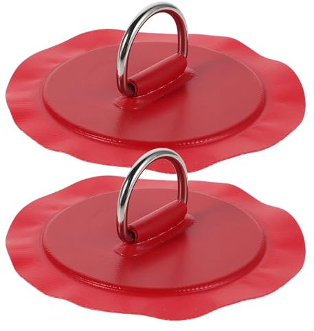 ULTECHNOVO Parche Anillo en D Acero Inoxidable 2 Unidades Rojo para Paddle Surf y Kayak, Hebilla Ajustable para Sujeción Segura en Deportes Acuáticos, Accesorios para Tablas Inflables