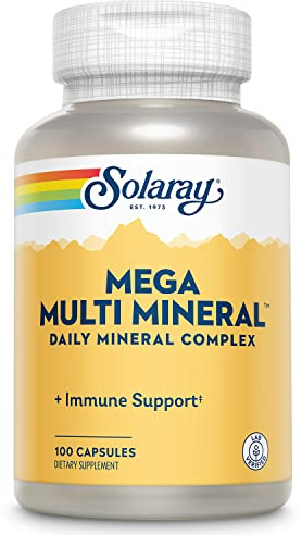 Solaray Mega Multi Mineral 25 Servings, 100 Capsules
